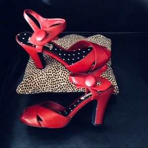Red Faux Leather Sandal